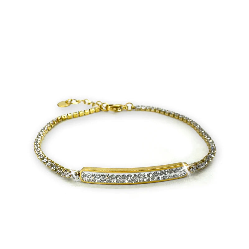 Gold Tennis Bar Bracelet