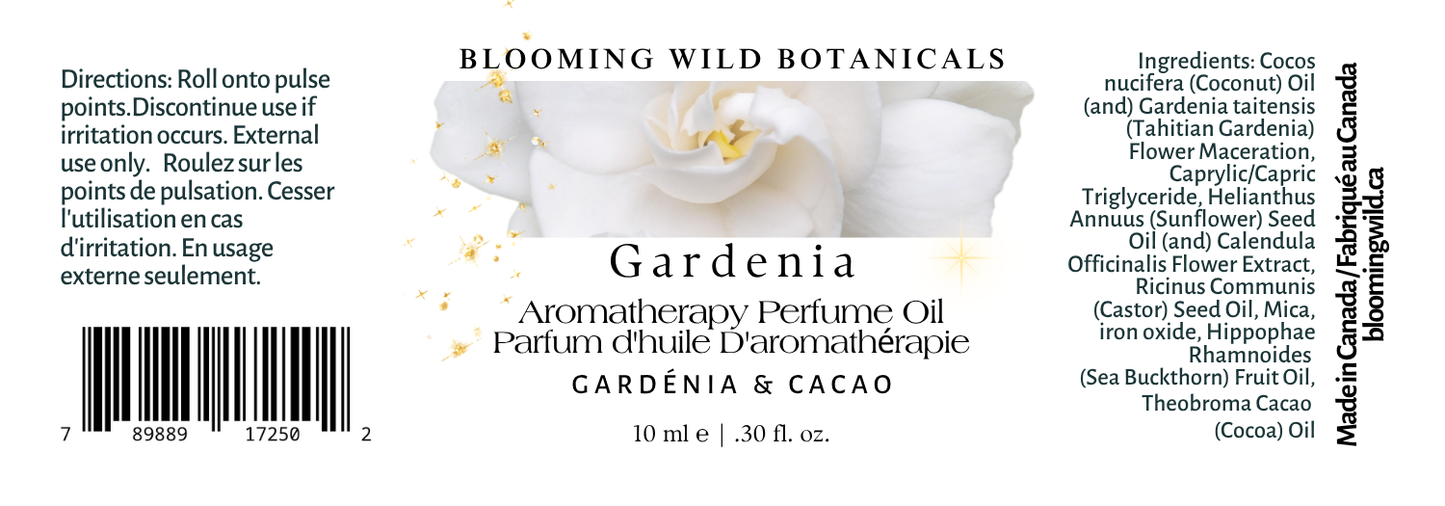 Blooming Wild Botanicals - Gardenia Aromatherapy Perfume Oil | Authentic Gardenia