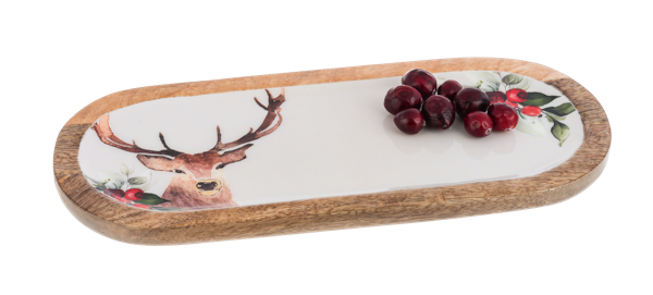 Oval Holiday Stag Serving Tray
