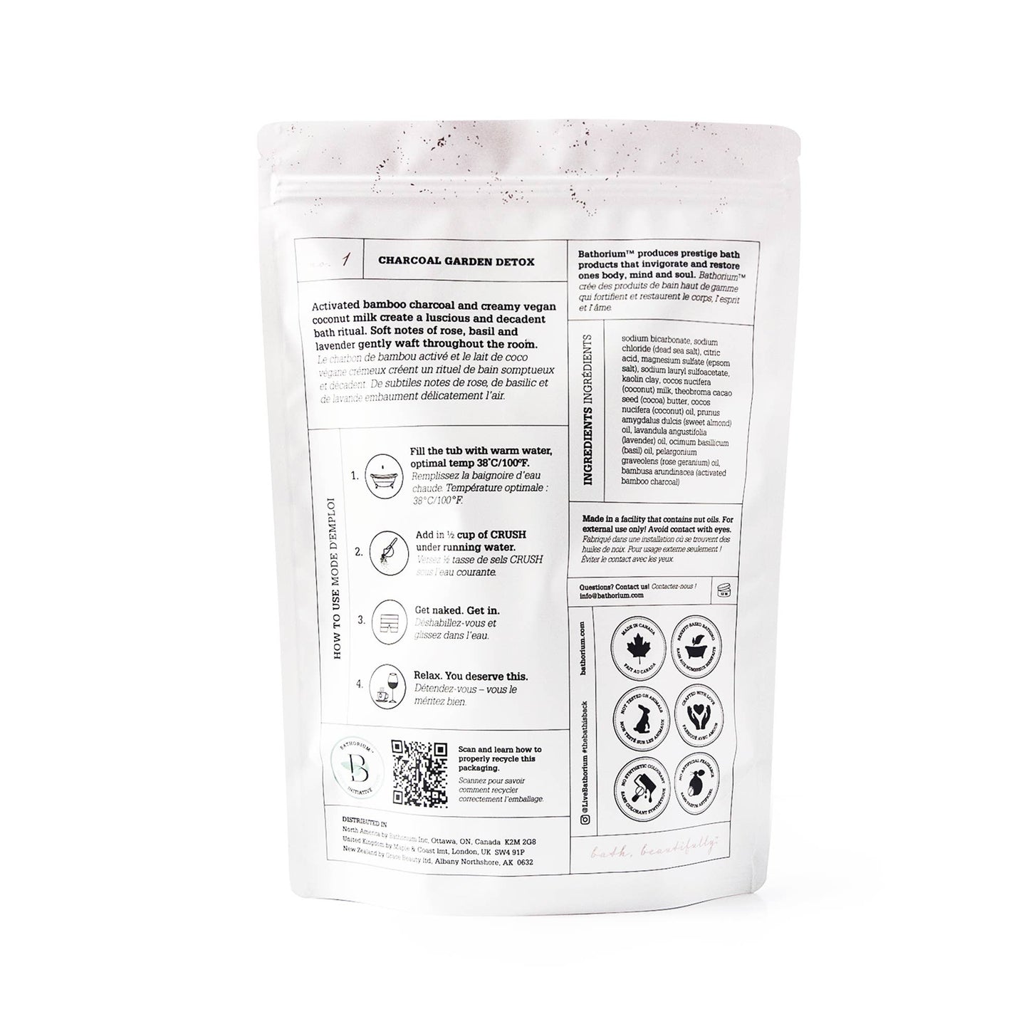 Bathorium - Charcoal Garden Detox Crush Bath Soak 3kg Bulk Bag