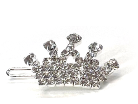 Diamonds in the Ruff Pink Bow or Crown Clip