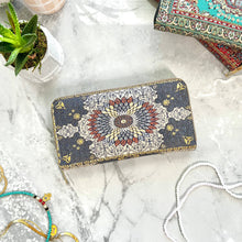 Load image into Gallery viewer, Blue & Cream Wallet Women