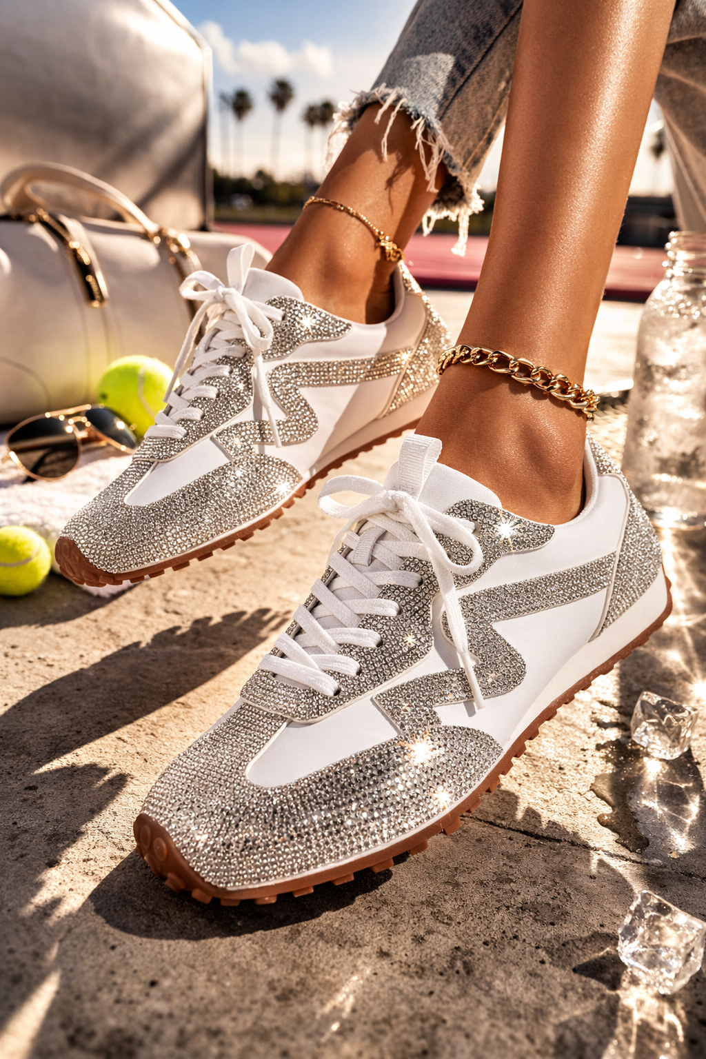 Glam Rhinestone Retro Runner Sneaker