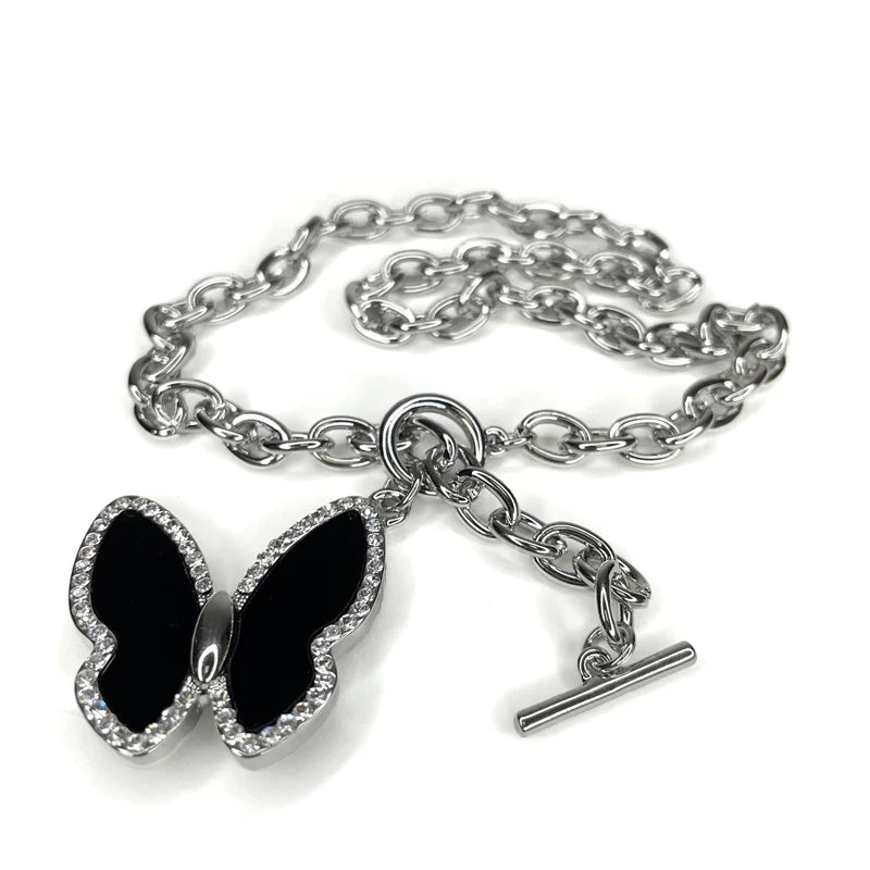Black Butterfly Necklace