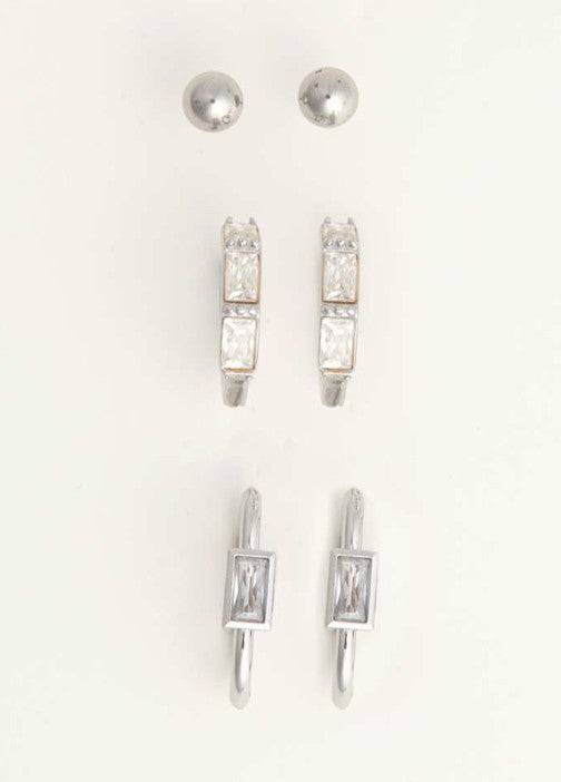 Narelle Rectangular Hoop Earring Trio
