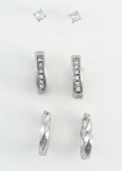 Narelle Pave Hoop Earring Trio