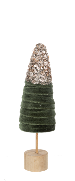 Glitter Velvet Green Trees
