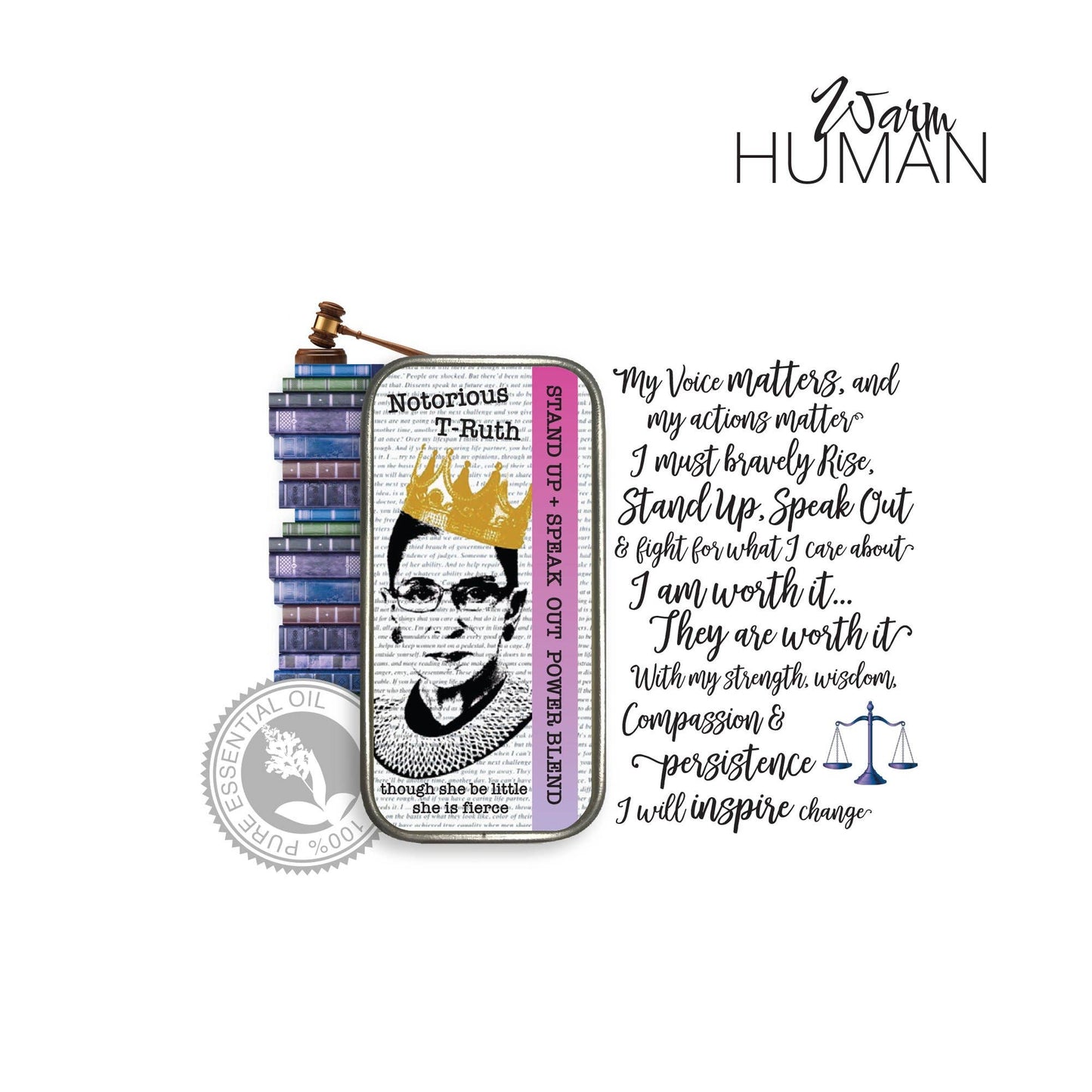 warm human - Notorious T-Ruth RBG Blend 100% Essential Oil Perfume
