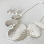 Necklace with Textured Metal on Snake Chain