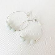 Beaded Hoops with Natural Stones
