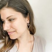 Large Wavy Metallic Heart Drop Earrings