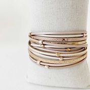 Double Wrap Multi-Strand Bracelet with Metal Beads
