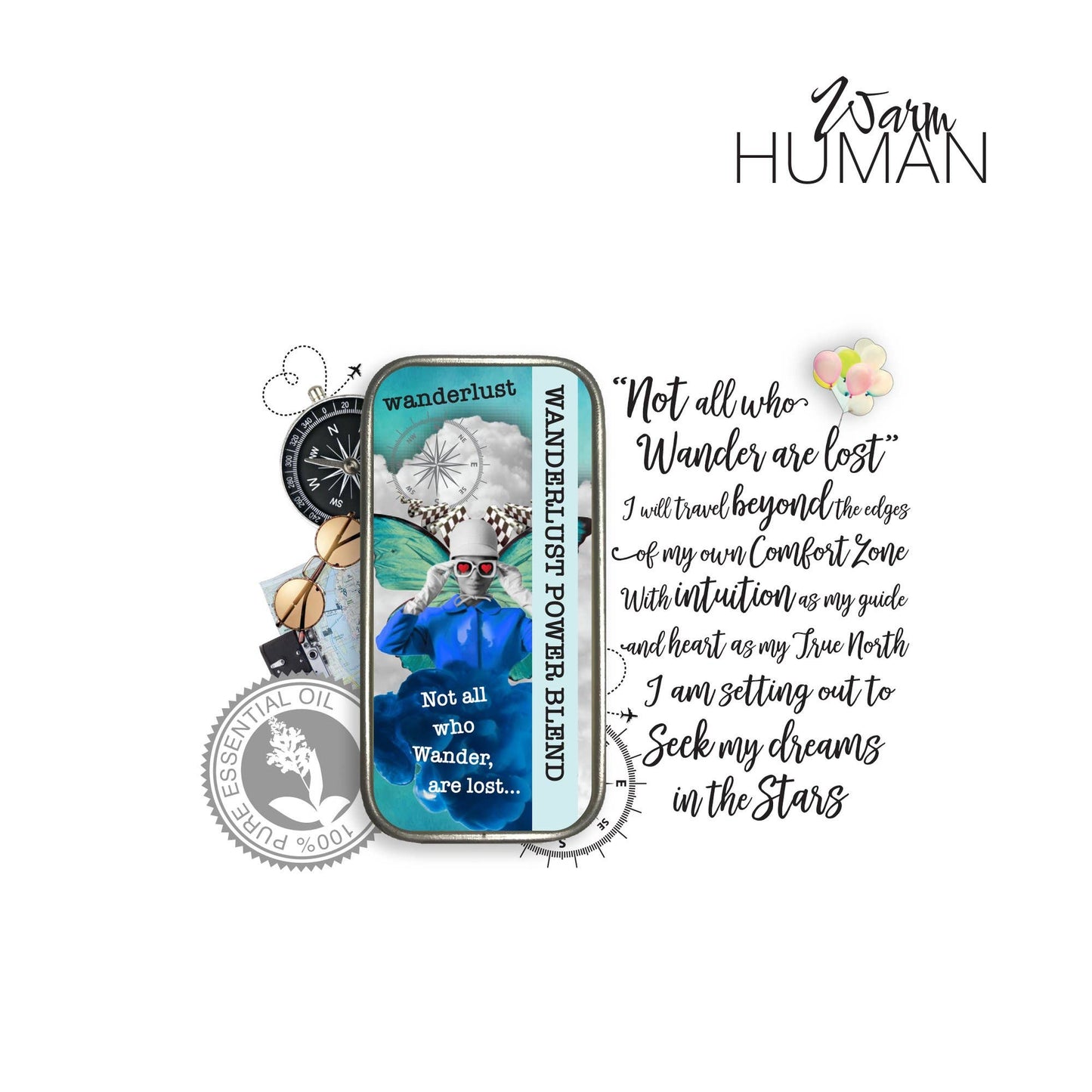warm human - Wanderlust - Blend - Pure Essential Oil Solid Perfume
