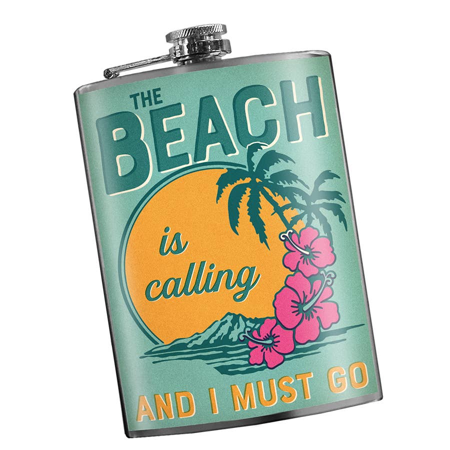 Trixie & Milo - Flask - THE BEACH IS CALLING