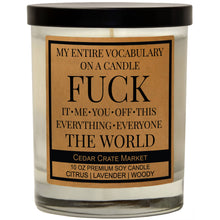 Load image into Gallery viewer, My Entire Vocabulary On A Candle Soy Candle
