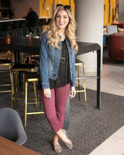 Load image into Gallery viewer, Fab-Fit Work Pant - Cropped in Sangria SALE