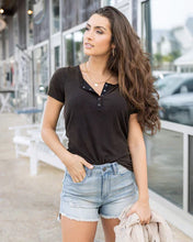 Load image into Gallery viewer, mineral washed ribbed henley SALE