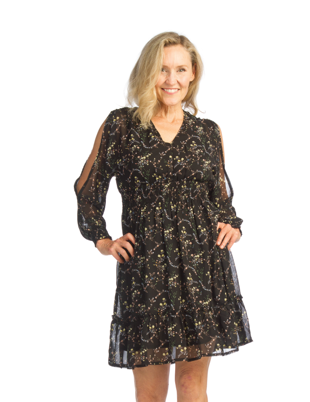 Ditsy Floral Georgette Dress