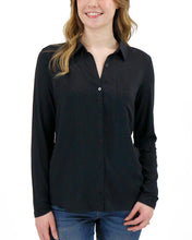 Load image into Gallery viewer, Stretch-Fit Button Up Top-Black SALE