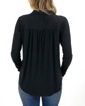 Load image into Gallery viewer, Stretch-Fit Button Up Top-Black SALE