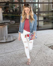 Load image into Gallery viewer, Off-White Distressed Ankle Jeggings