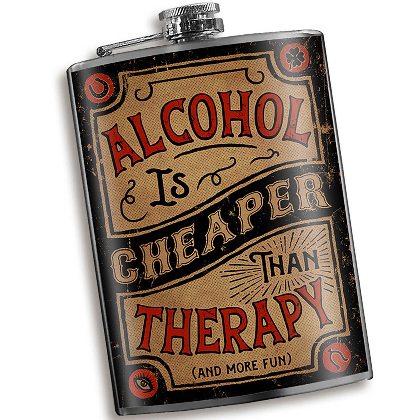 Trixie & Milo - Flask - Alcohol is Cheaper Than Therapy