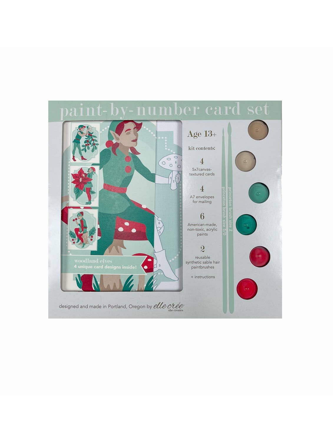 elle crée (she creates) - Woodland Elves Paint-by-Number Card Sets