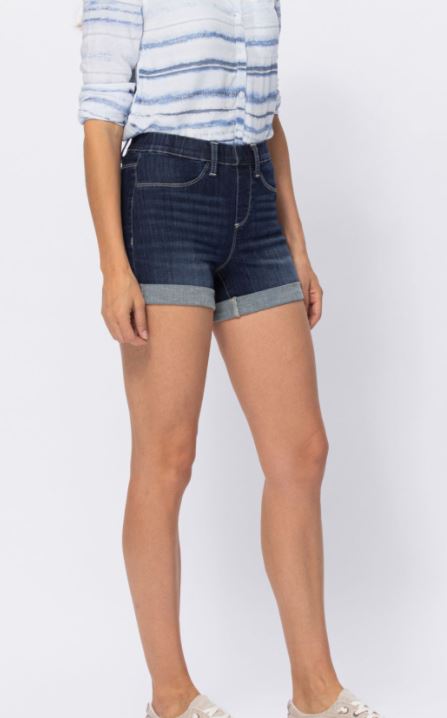 'Diane' High Waisted Pull On Shorts