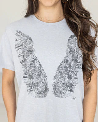 Washed & Worn Graphic Tee - Sketched Wings