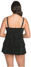 Load image into Gallery viewer, Shirring Chic Triple Tier Plus Size Long Torso Swimdress