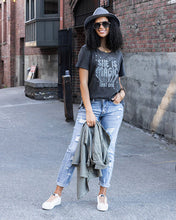 Load image into Gallery viewer, Washed & Worn Graphic Print Tunic Tee