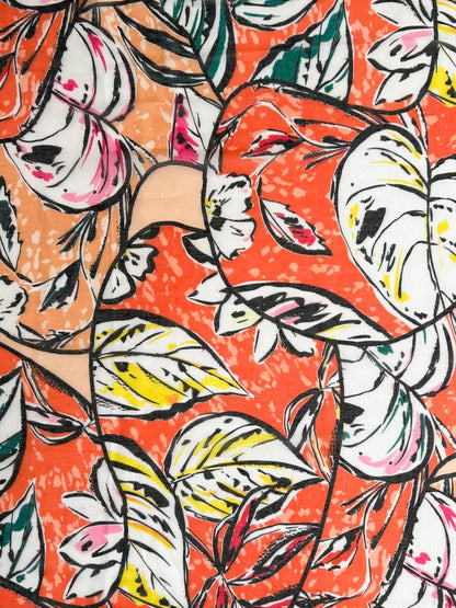 Joanne - Spring/Summer Orange Leaf Scarf