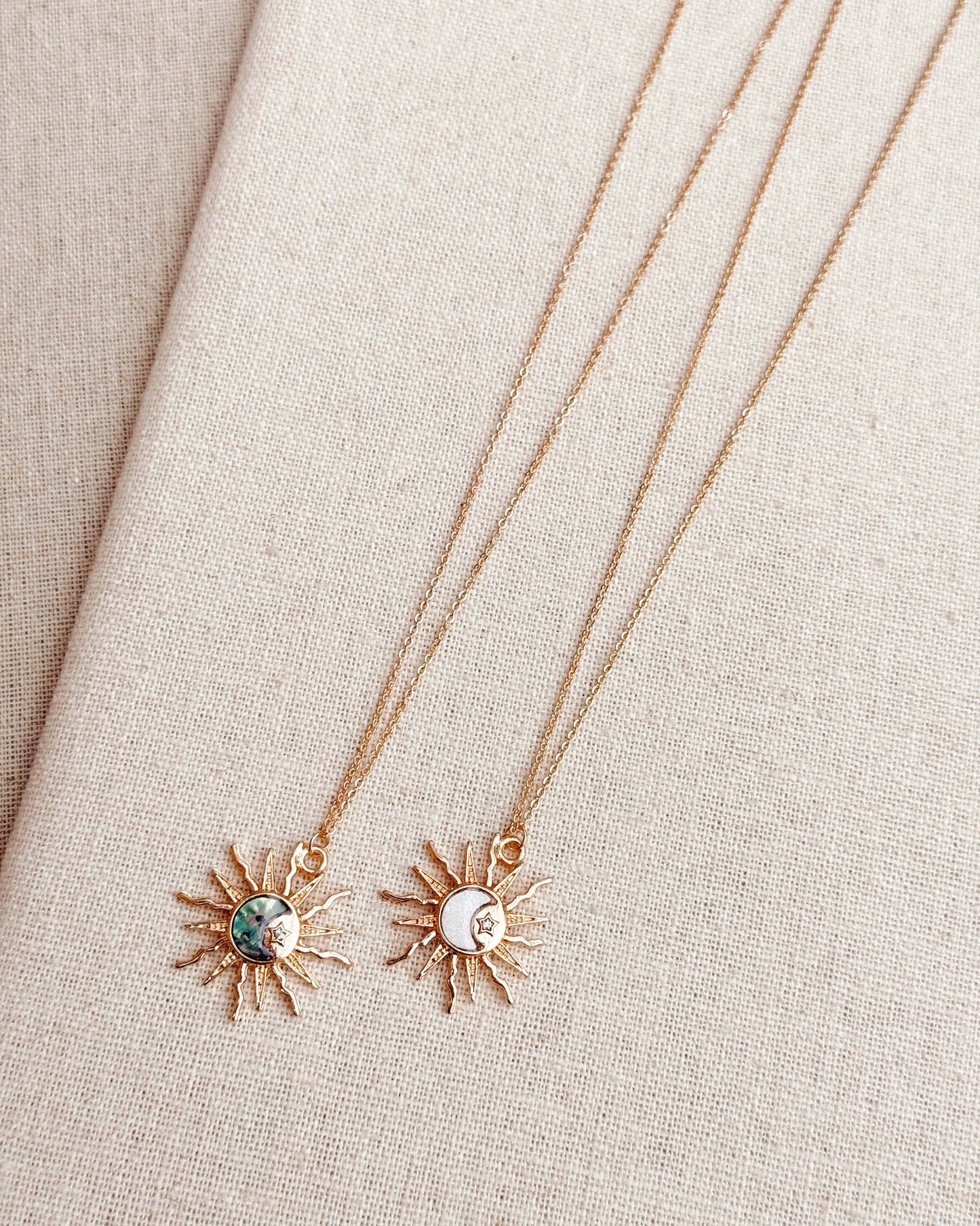 Gracie Rose Designs - Sun, Moon, Stars Shell Charm Necklace