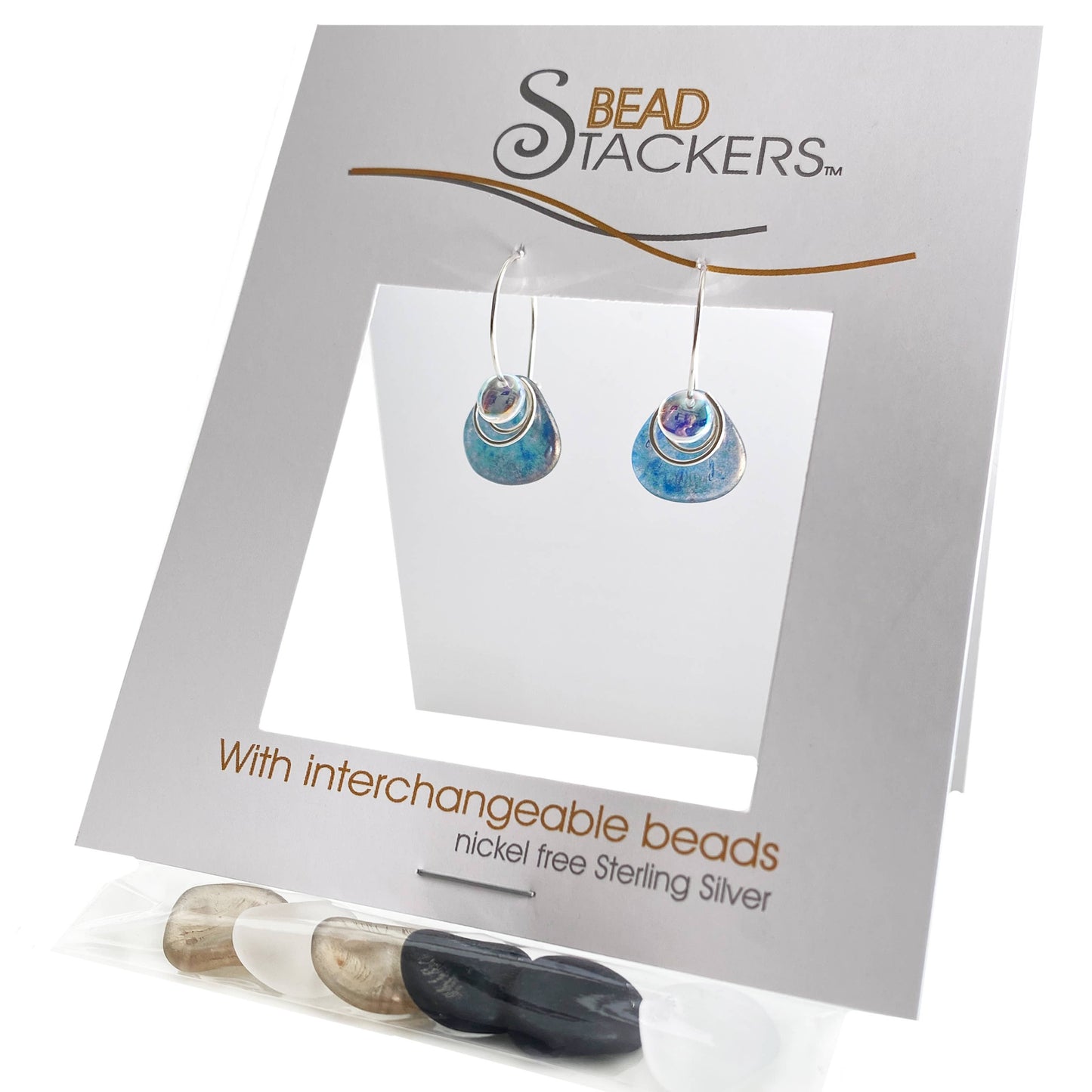 PT34B - Dangle Earrings with 4 Interchangeable Colours