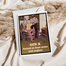 Load image into Gallery viewer, Raven&#39;s Rest Studio - Vintage 70s Greeting Card. Gen X Raised On Hose Water...
