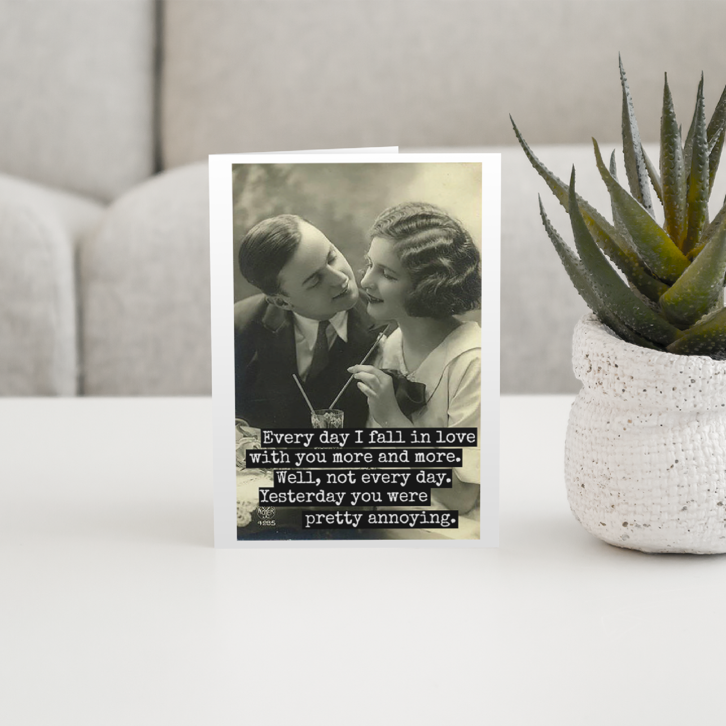 Raven's Rest Studio - Funny Greeting Card. Every Day I Fall In Love With You...
