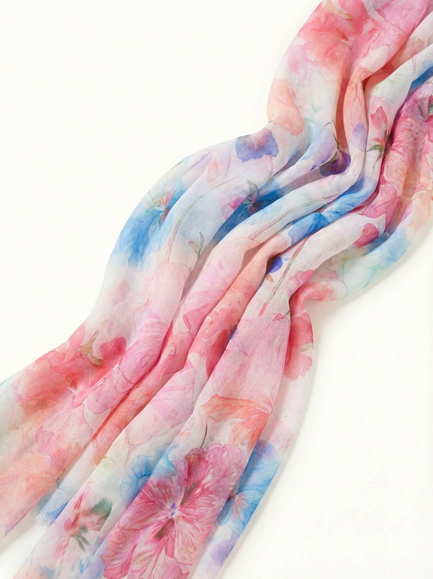 Flora - Pink Spring/Summer Watercolor Lightweight Scarf