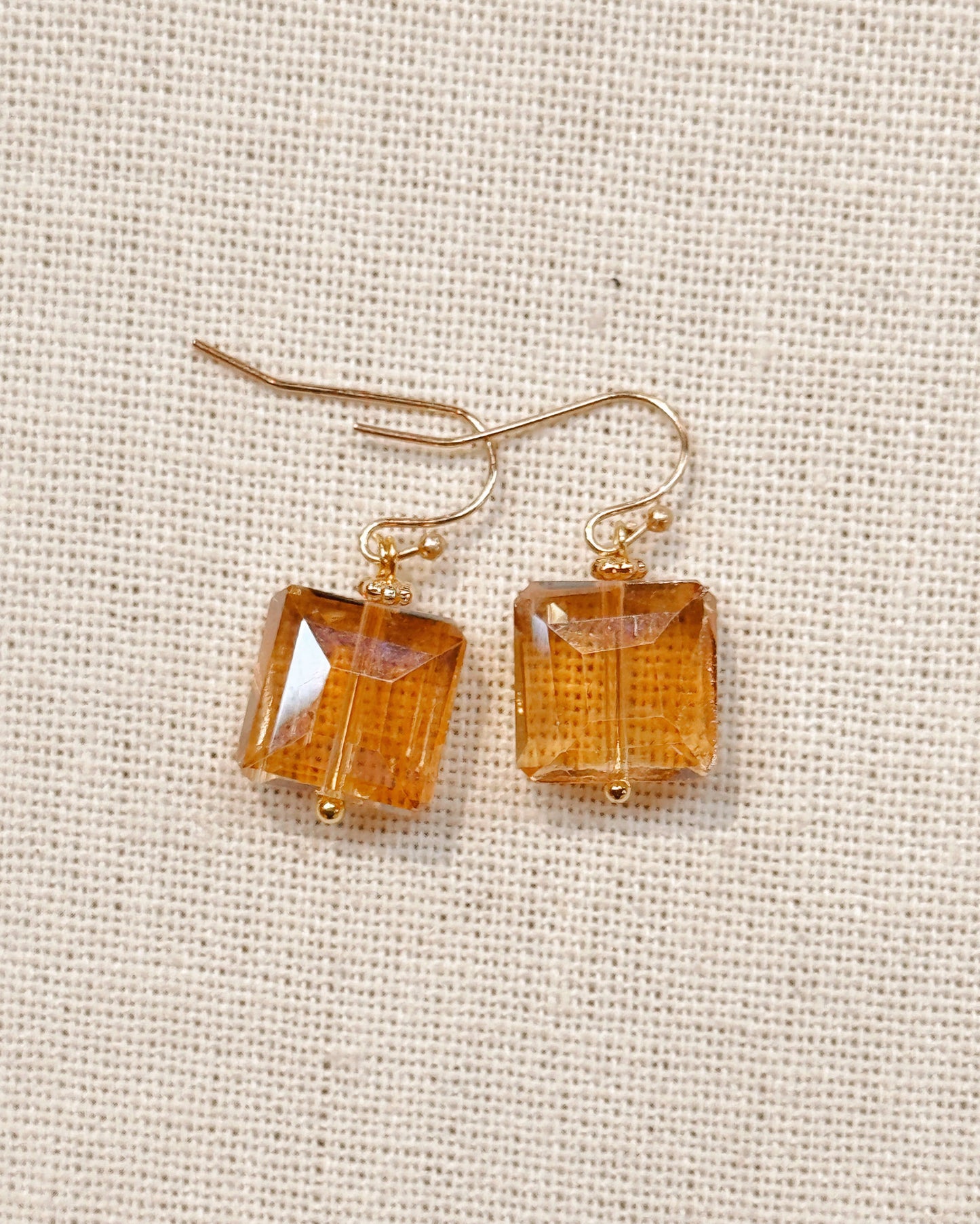 Gracie Rose Designs - Minimalist Square Crystal Dangle Earrings