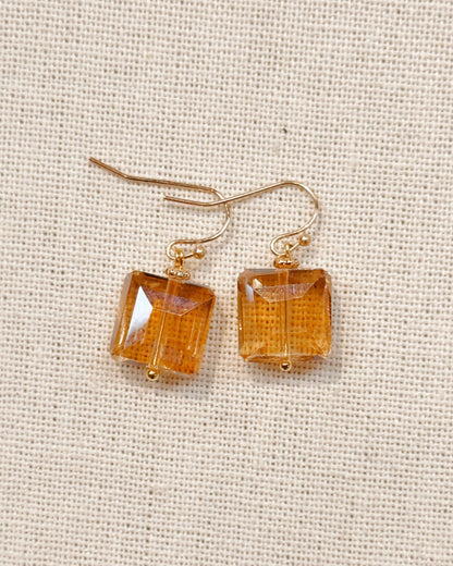 Gracie Rose Designs - Minimalist Square Crystal Dangle Earrings