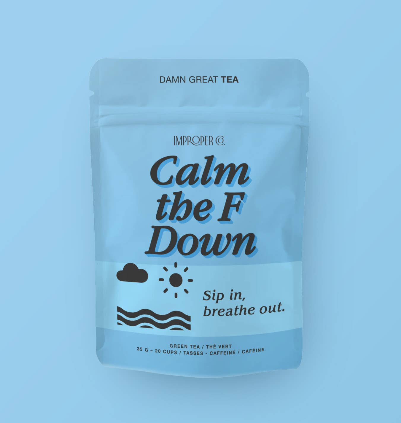 Improper Co. (No duties | Ships from CAN/USA) - Calm the F Down Green tea, 20 Servings, Functional Tea Blend