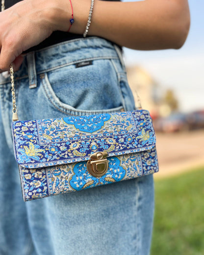 Blue &Gold Turkish Crossbody Bag