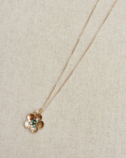 Freshwater Pearl Mixed Bead Flower Necklace 245067