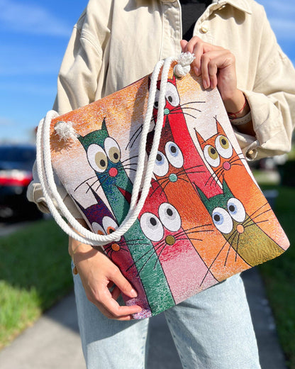 Large Eyed Cats Tote Bag