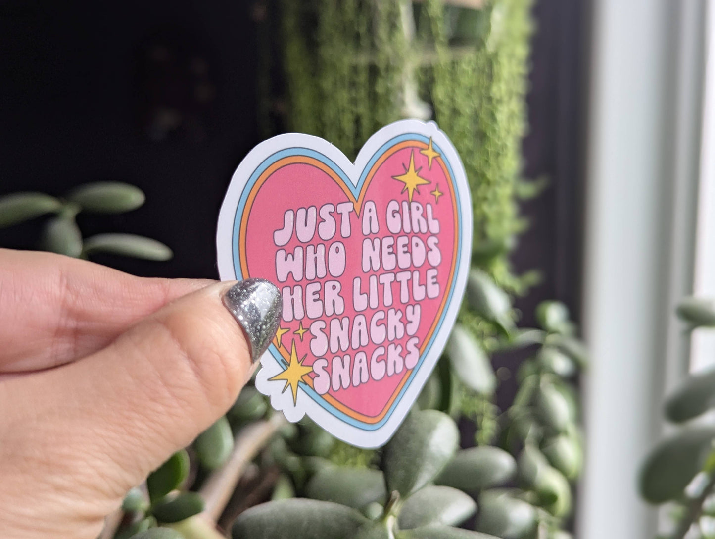 Sticky Moods - Just a girl who needs her little snacky snacks vinyl sticker