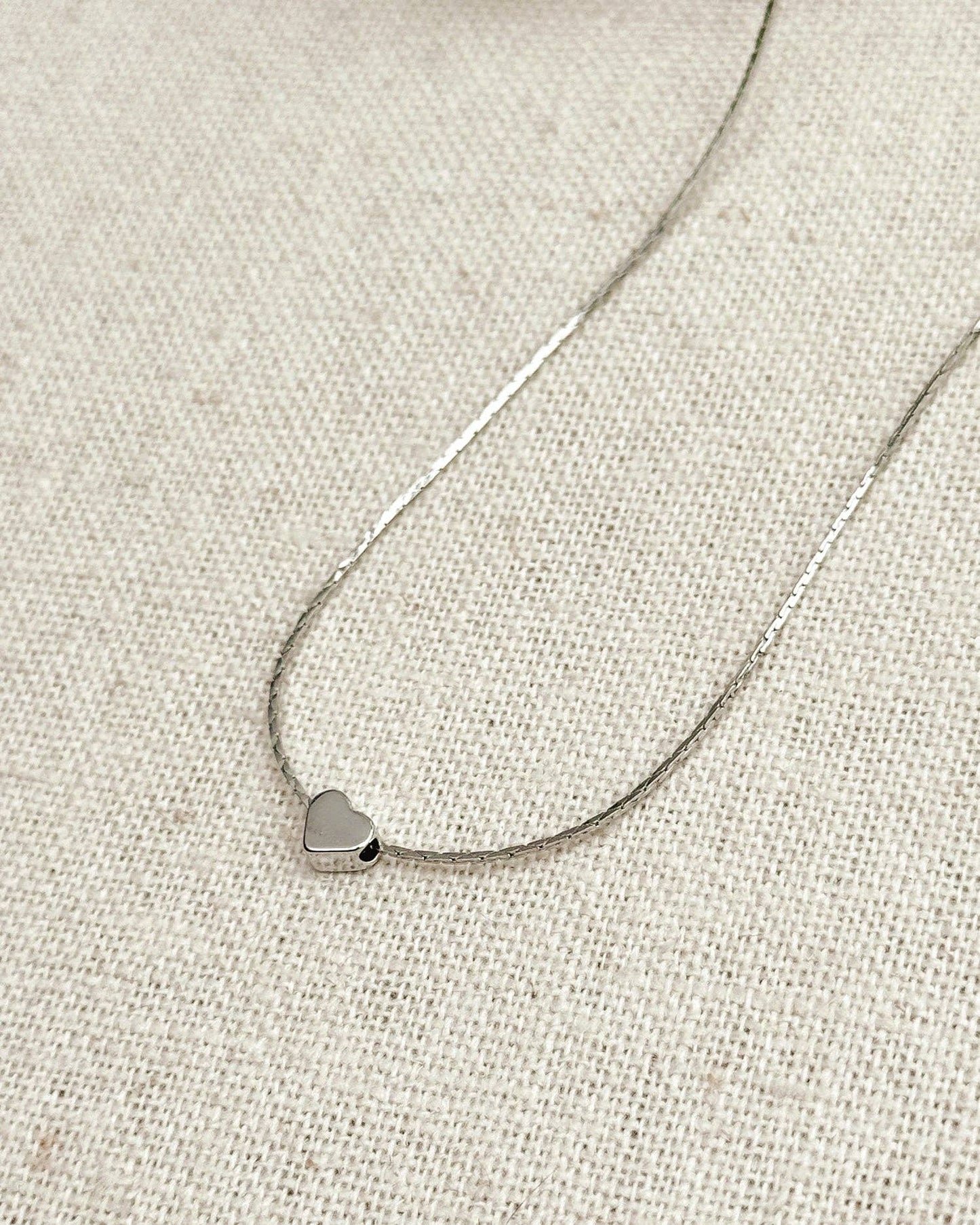 Small Heart Pendant Necklace – Minimal Silver Heart Necklace