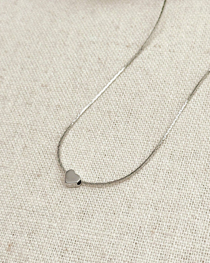 Small Heart Pendant Necklace – Minimal Silver Heart Necklace