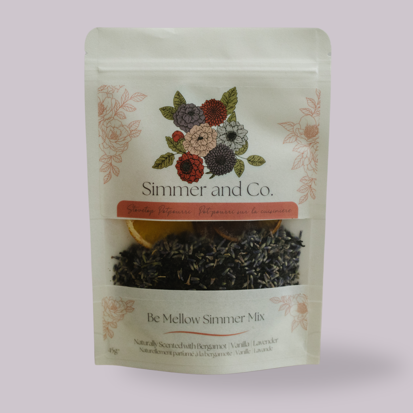 Be Mellow Simmer Pot Mix, Natural Lavender Citrus Aroma
