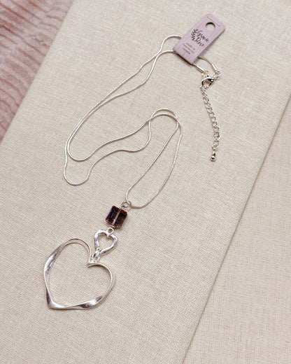 Crystal Large Heart Statement Pendant Necklace