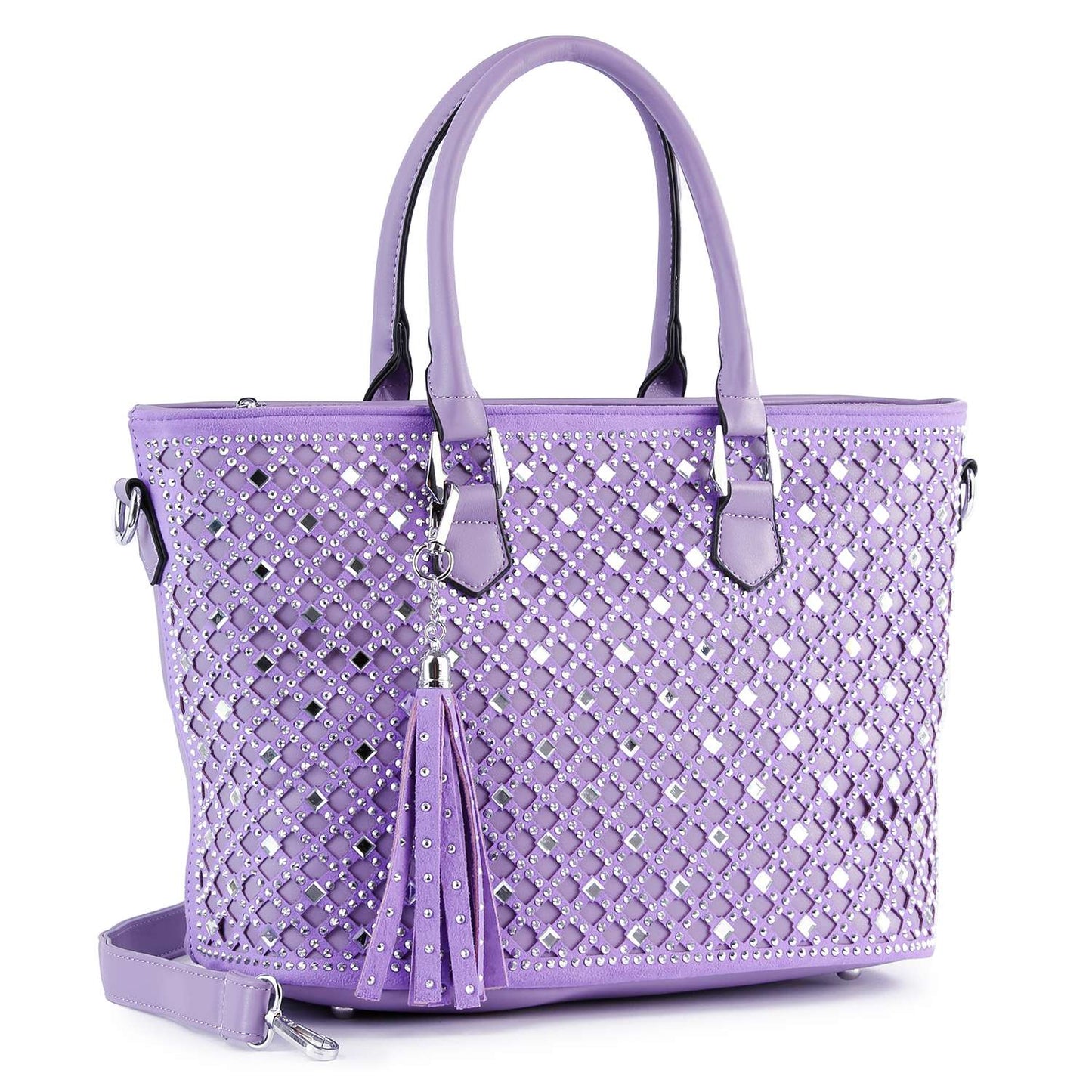Handbag Express - Dazzling Rhinestone Shopper Style Tote
