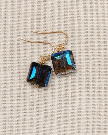 Gracie Rose Designs - Minimalist Square Crystal Dangle Earrings
